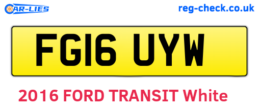 FG16UYW are the vehicle registration plates.