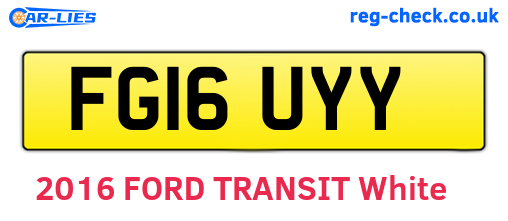FG16UYY are the vehicle registration plates.