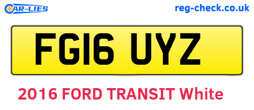 FG16UYZ are the vehicle registration plates.