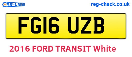 FG16UZB are the vehicle registration plates.