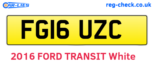 FG16UZC are the vehicle registration plates.