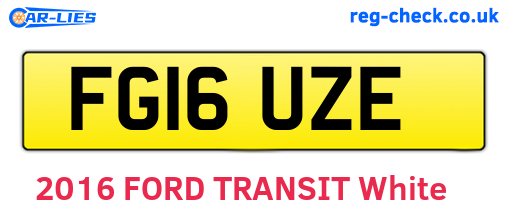 FG16UZE are the vehicle registration plates.