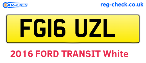 FG16UZL are the vehicle registration plates.