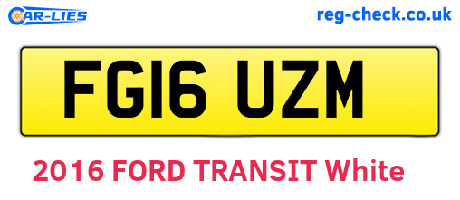 FG16UZM are the vehicle registration plates.
