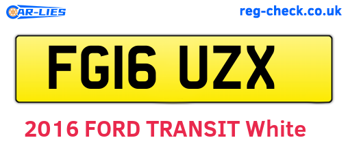 FG16UZX are the vehicle registration plates.