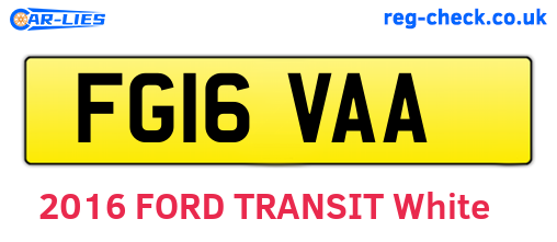 FG16VAA are the vehicle registration plates.