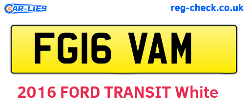 FG16VAM are the vehicle registration plates.