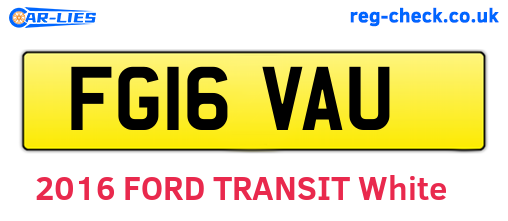 FG16VAU are the vehicle registration plates.