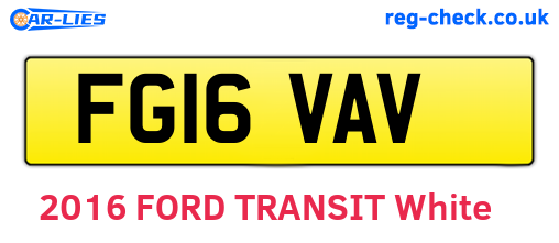 FG16VAV are the vehicle registration plates.