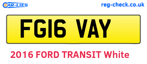 FG16VAY are the vehicle registration plates.
