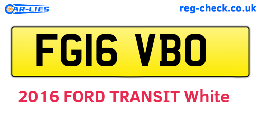 FG16VBO are the vehicle registration plates.