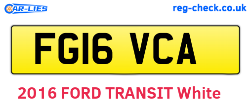 FG16VCA are the vehicle registration plates.