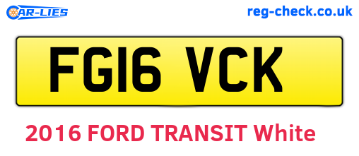 FG16VCK are the vehicle registration plates.