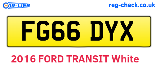 FG66DYX are the vehicle registration plates.