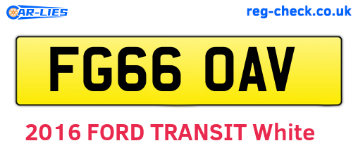 FG66OAV are the vehicle registration plates.