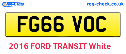 FG66VOC are the vehicle registration plates.
