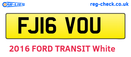 FJ16VOU are the vehicle registration plates.