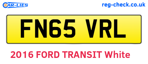 FN65VRL are the vehicle registration plates.