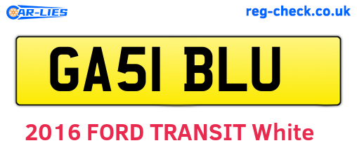 GA51BLU are the vehicle registration plates.
