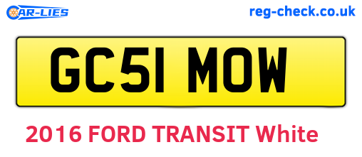 GC51MOW are the vehicle registration plates.