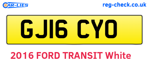 GJ16CYO are the vehicle registration plates.