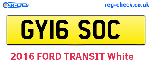 GY16SOC are the vehicle registration plates.
