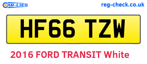 HF66TZW are the vehicle registration plates.
