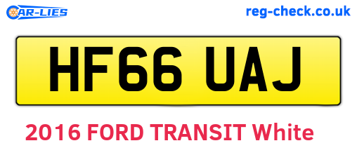 HF66UAJ are the vehicle registration plates.