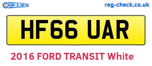 HF66UAR are the vehicle registration plates.