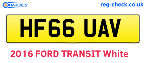 HF66UAV are the vehicle registration plates.