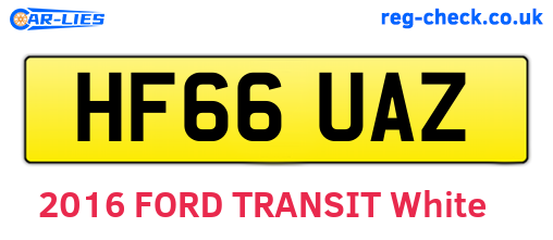 HF66UAZ are the vehicle registration plates.