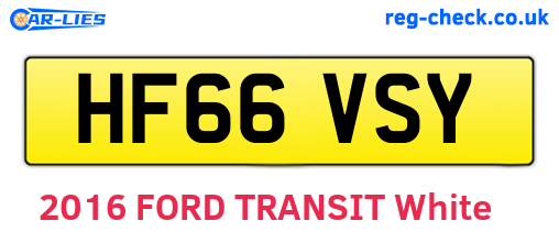 HF66VSY are the vehicle registration plates.