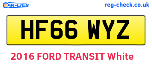 HF66WYZ are the vehicle registration plates.