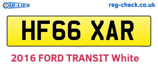 HF66XAR are the vehicle registration plates.