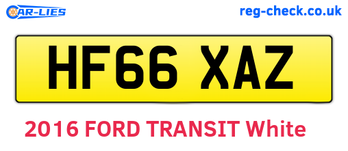 HF66XAZ are the vehicle registration plates.