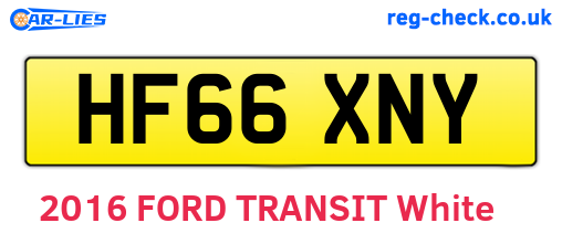 HF66XNY are the vehicle registration plates.