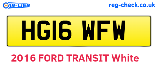 HG16WFW are the vehicle registration plates.
