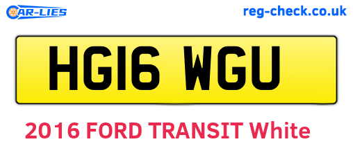 HG16WGU are the vehicle registration plates.