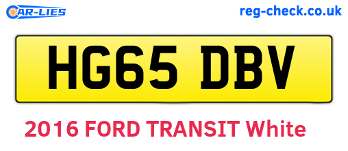 HG65DBV are the vehicle registration plates.