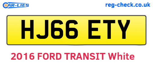 HJ66ETY are the vehicle registration plates.