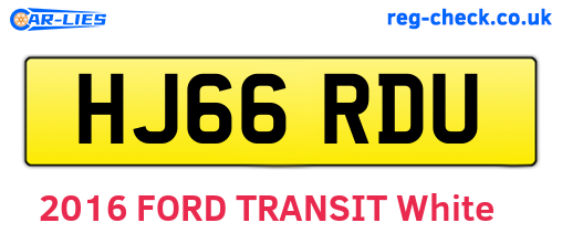 HJ66RDU are the vehicle registration plates.