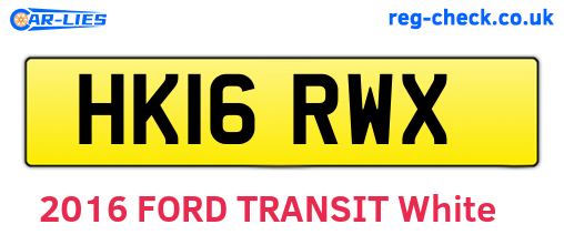 HK16RWX are the vehicle registration plates.