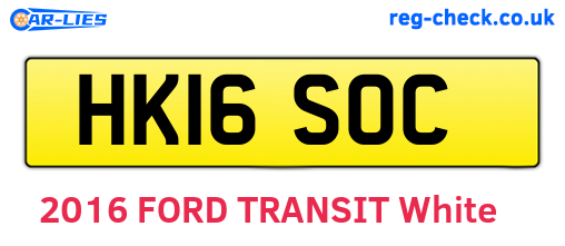 HK16SOC are the vehicle registration plates.