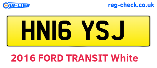 HN16YSJ are the vehicle registration plates.
