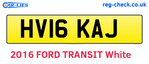 HV16KAJ are the vehicle registration plates.