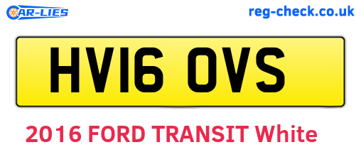 HV16OVS are the vehicle registration plates.