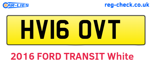 HV16OVT are the vehicle registration plates.