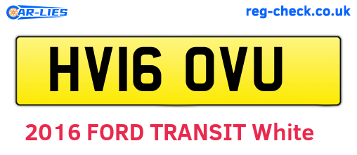 HV16OVU are the vehicle registration plates.