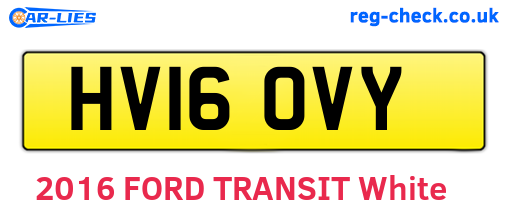 HV16OVY are the vehicle registration plates.