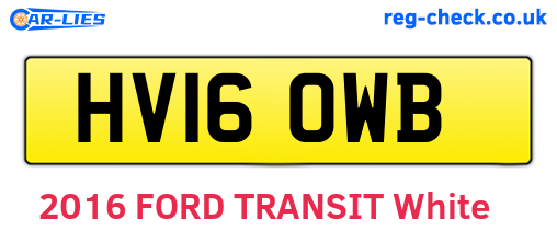 HV16OWB are the vehicle registration plates.